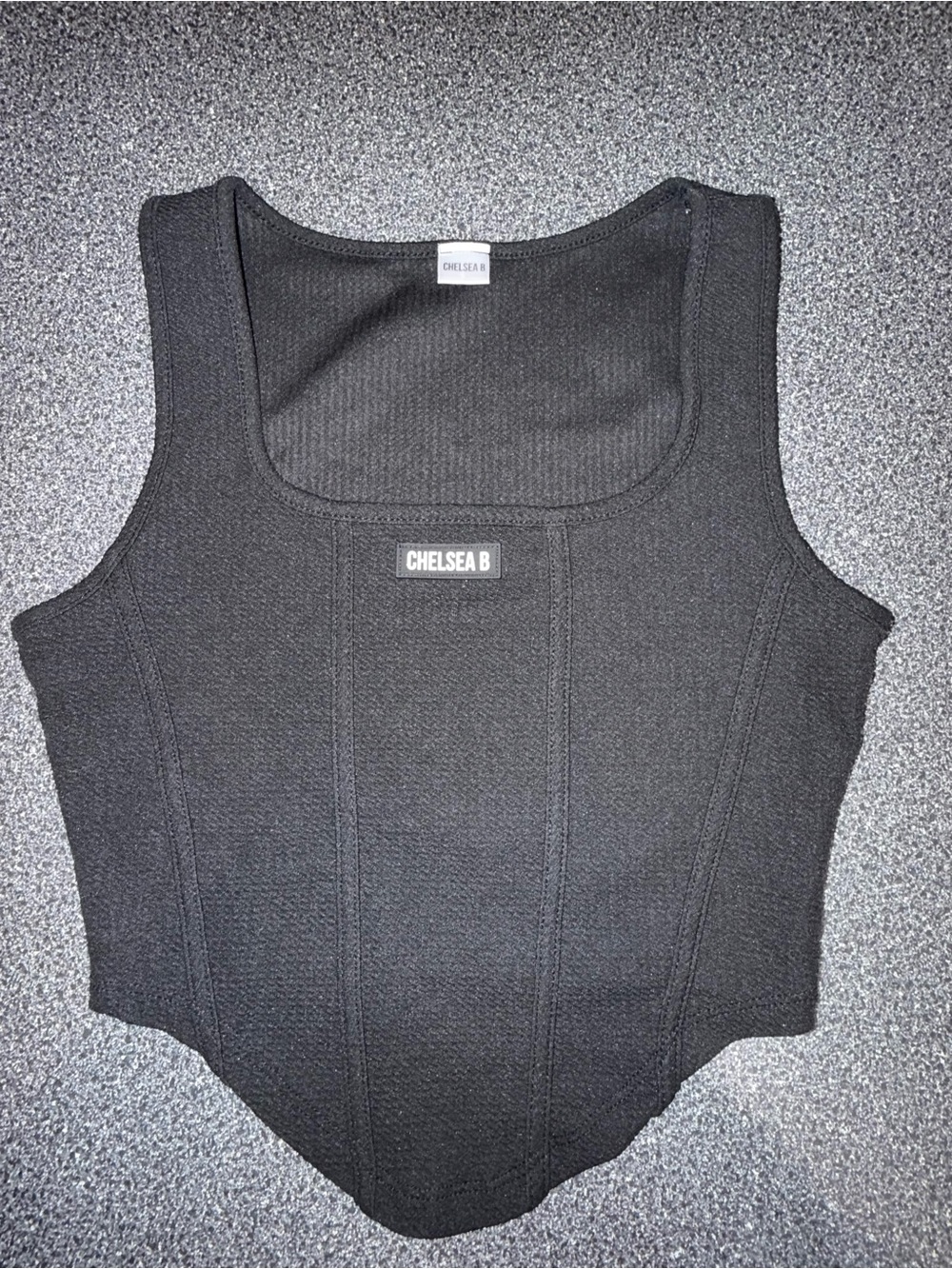 Chelsea B Black Structured Ribbed‎ Dance Tank Top Size Adult Small